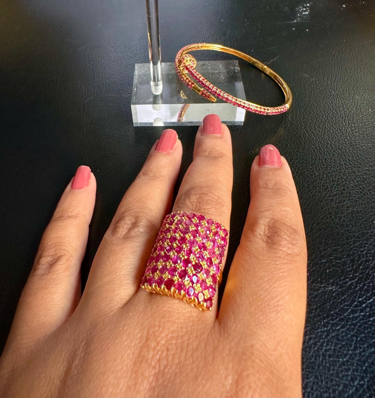 Vintage Sunflower Design Burmese Natural Unheated Ruby (2.65CT) and Diamonds Ring in 20K Solid Gold