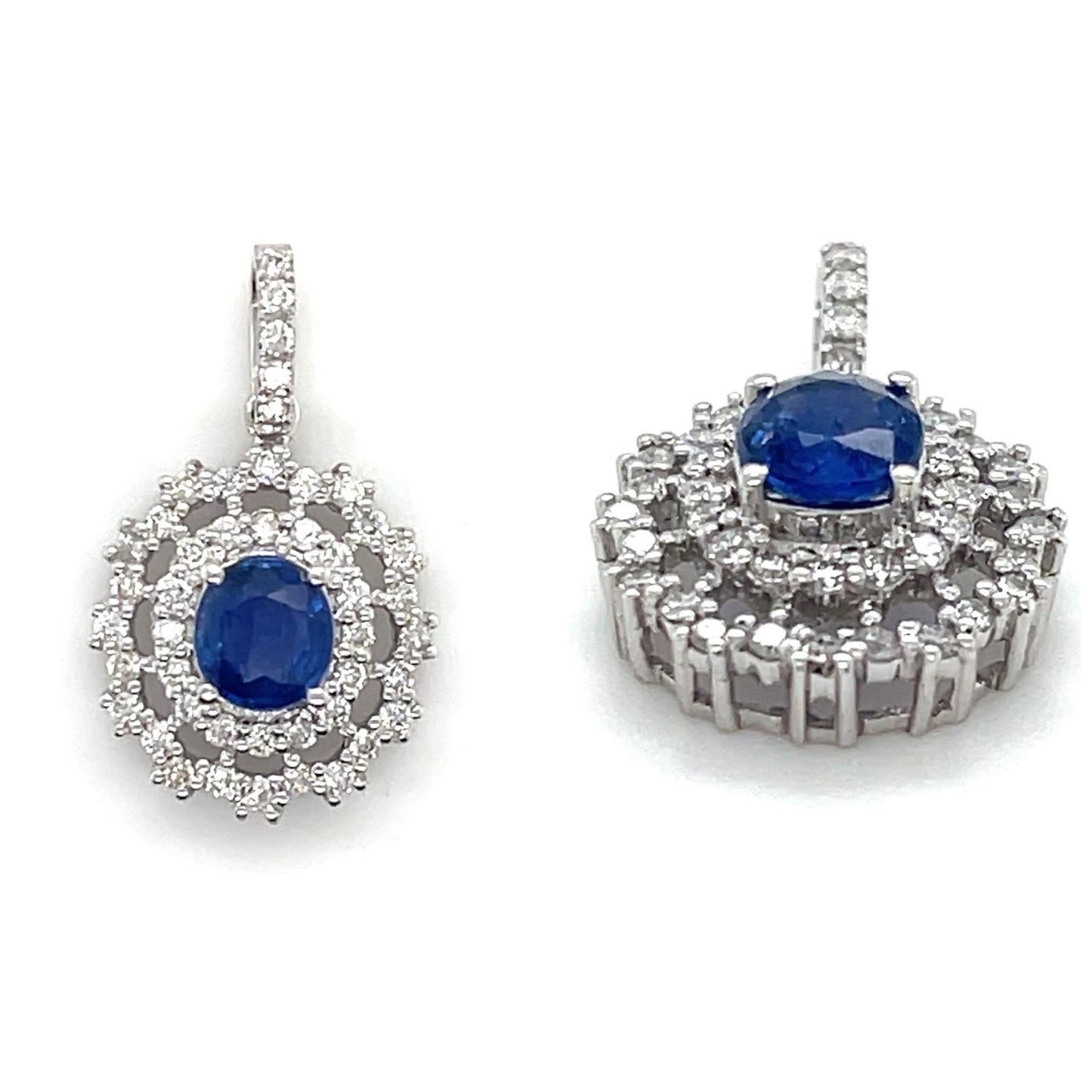 Natural Unheated Burmese Sapphire and natural Diamond Pendant