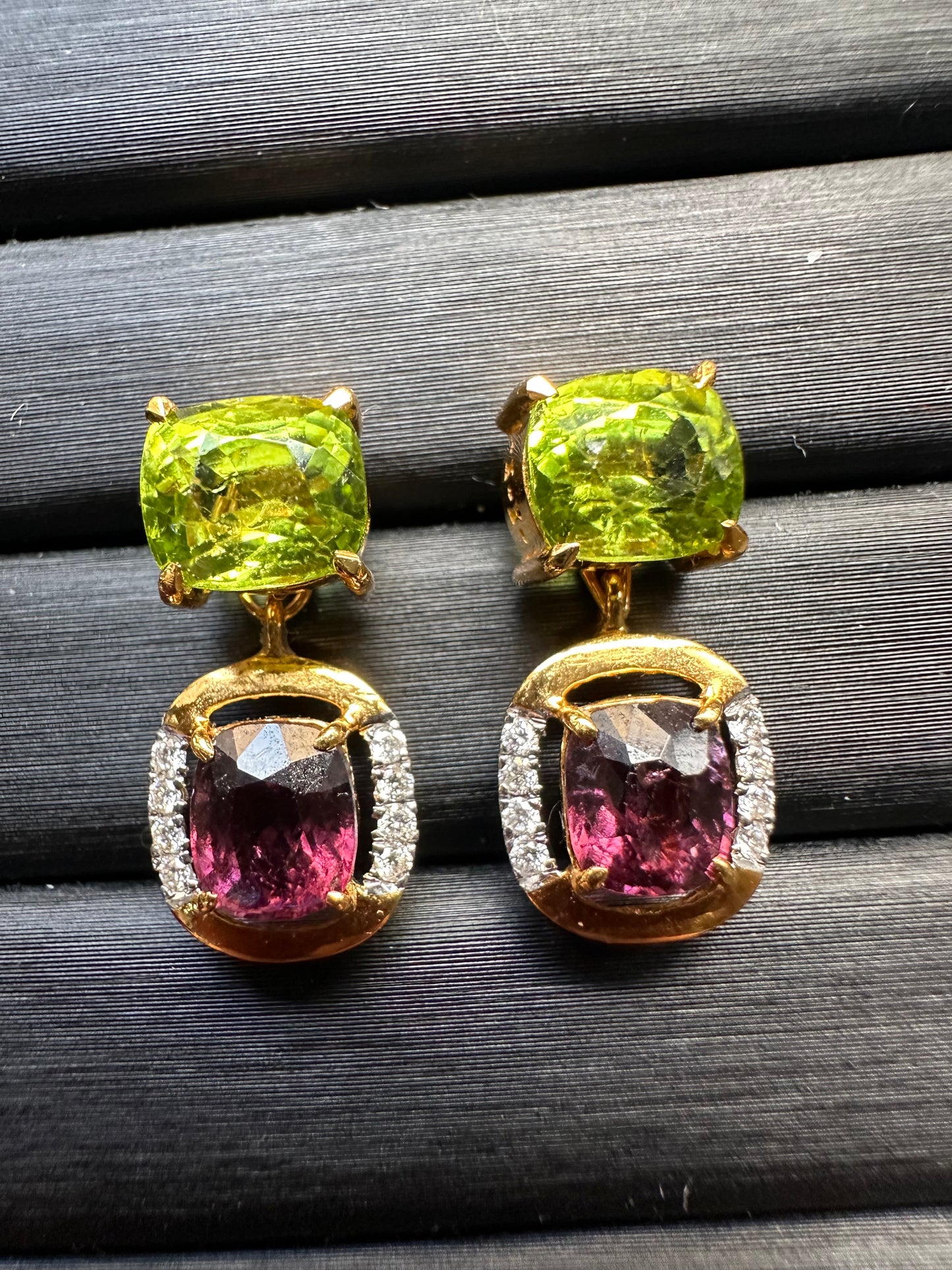 Multi-Way Natural Unheated Burmese Spinel Earrings – Includes Natural Diamond Studs
