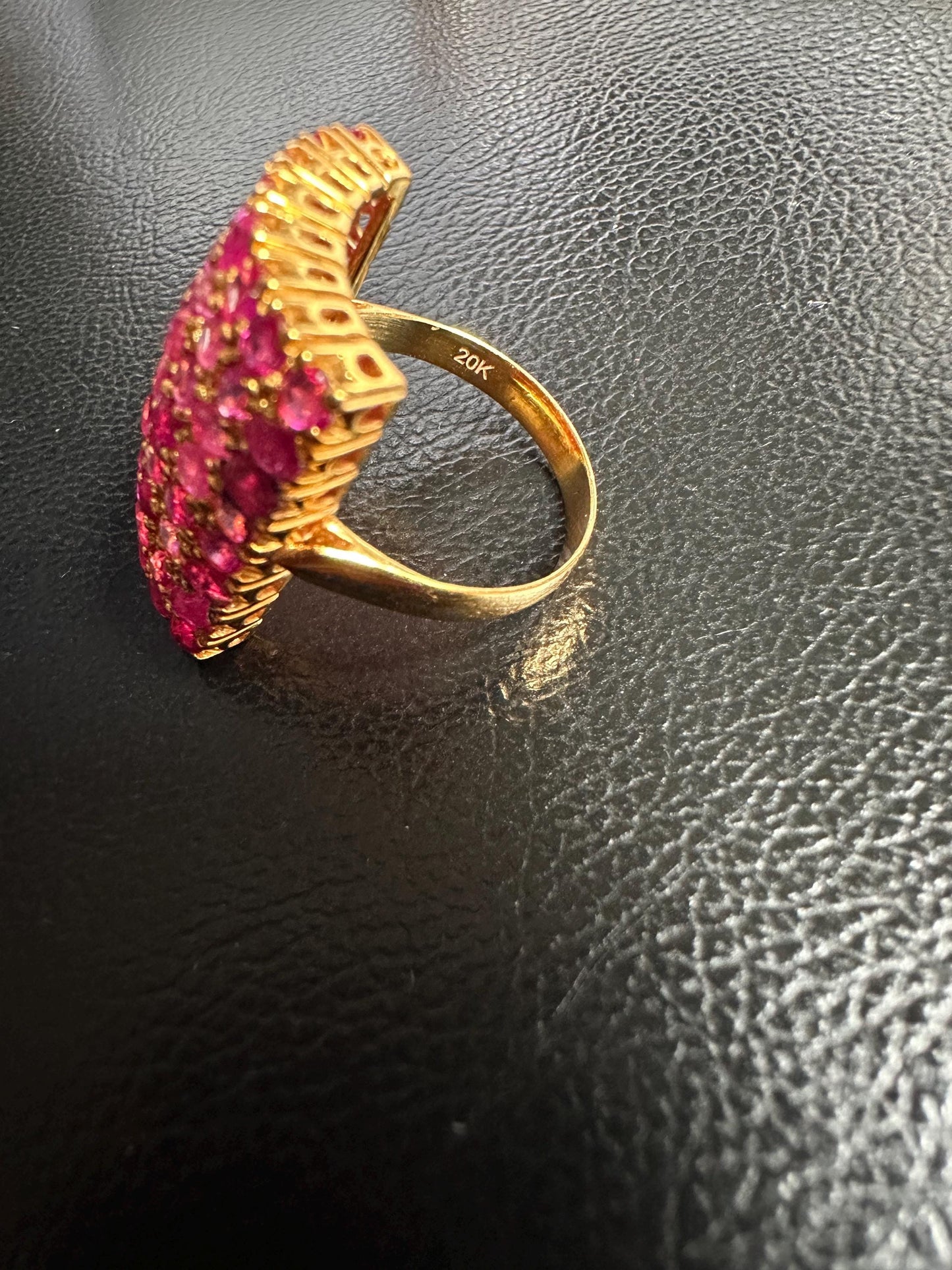 Vintage Sunflower Design Burmese Natural Unheated Ruby (2.65CT) and Diamonds Ring in 20K Solid Gold