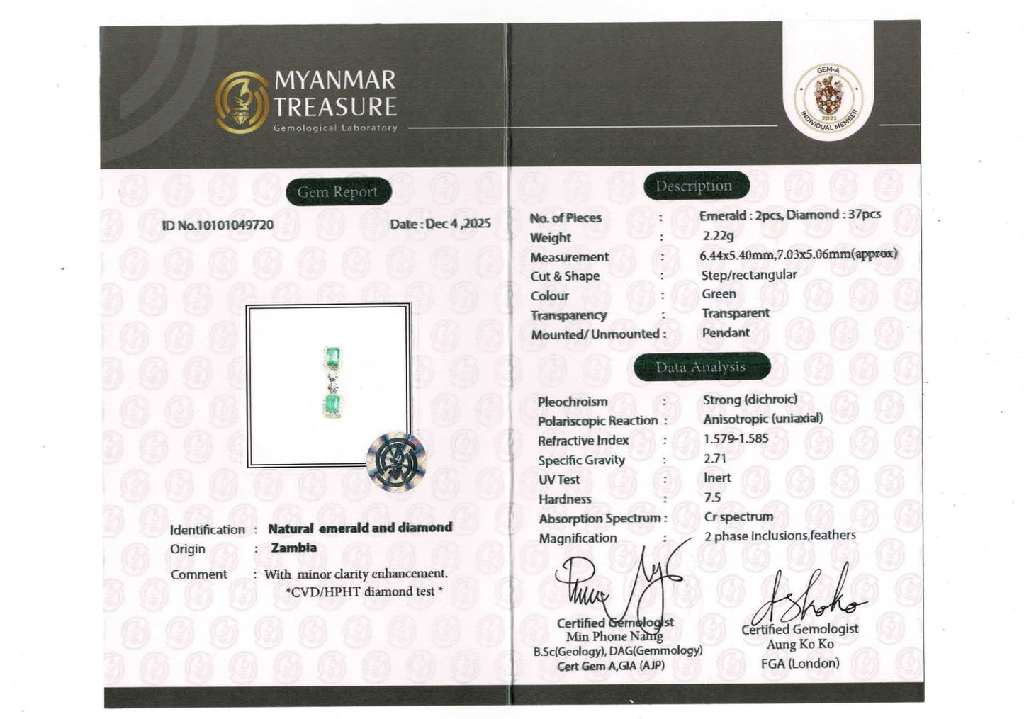 Two-Step Drop Natural Emerald & Diamond Statement Set