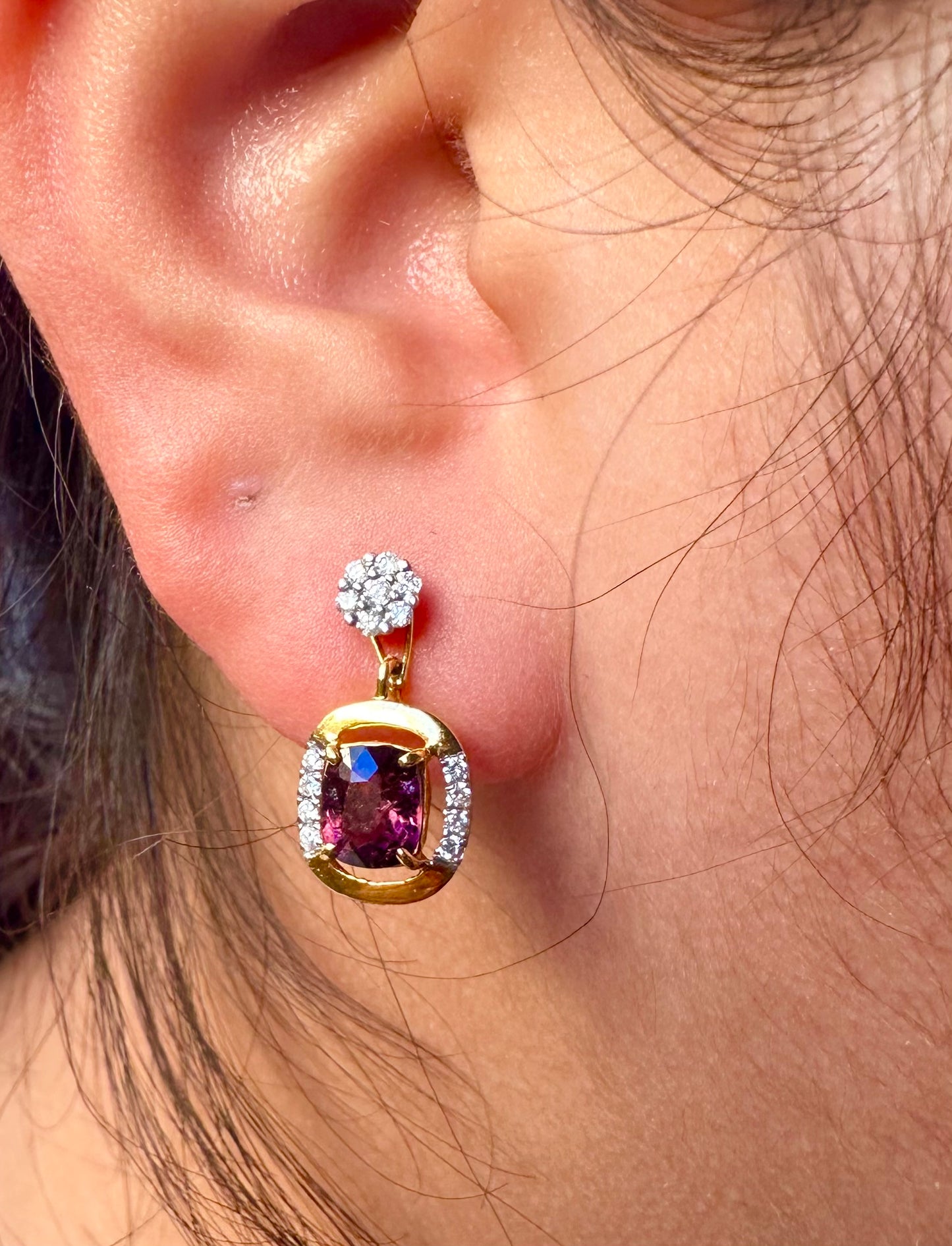 Multi-Way Natural Unheated Burmese Spinel Earrings – Includes Natural Diamond Studs