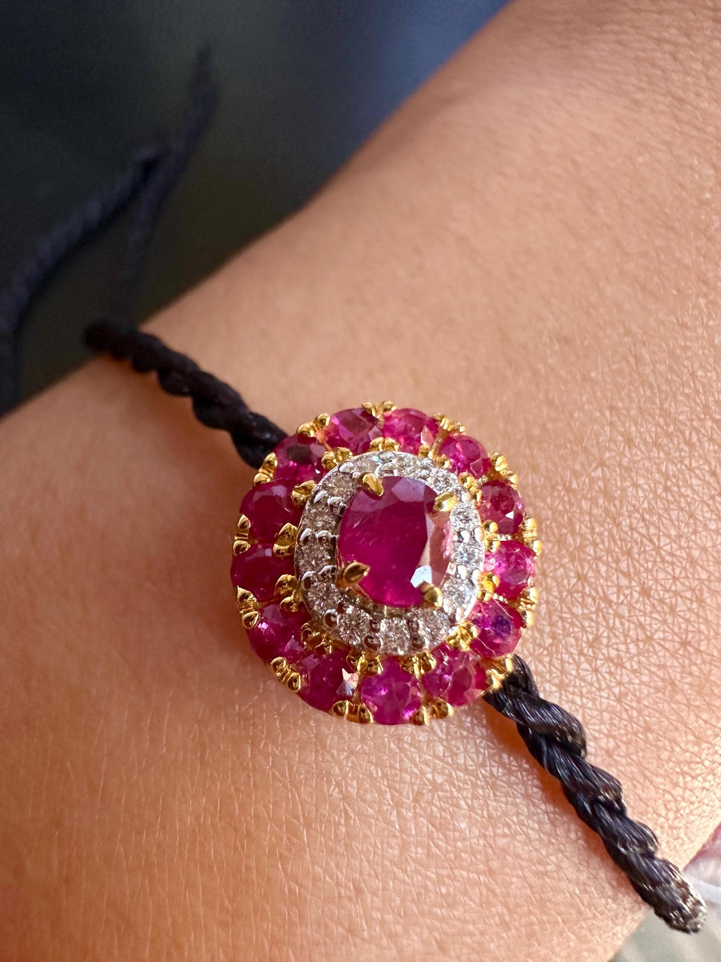 Stunning Earring & Pendant Set -Featuring Natural Unheated Burmese Ruby and Natural Diamond Earrings in 20K Solid Gold.