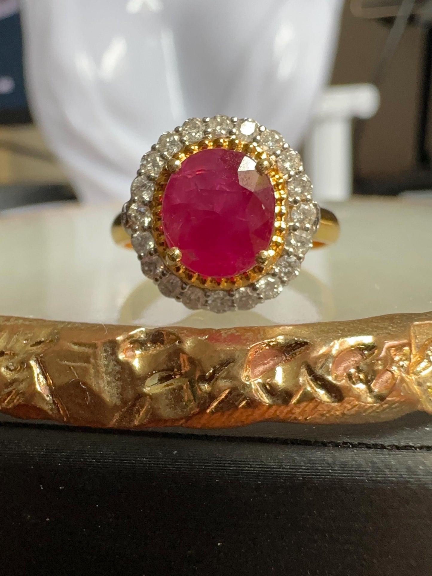 2 Ways Style - Ring or Pendant with Burmese Natural Unheated Ruby (2.5 Carats) and Natural Diamonds