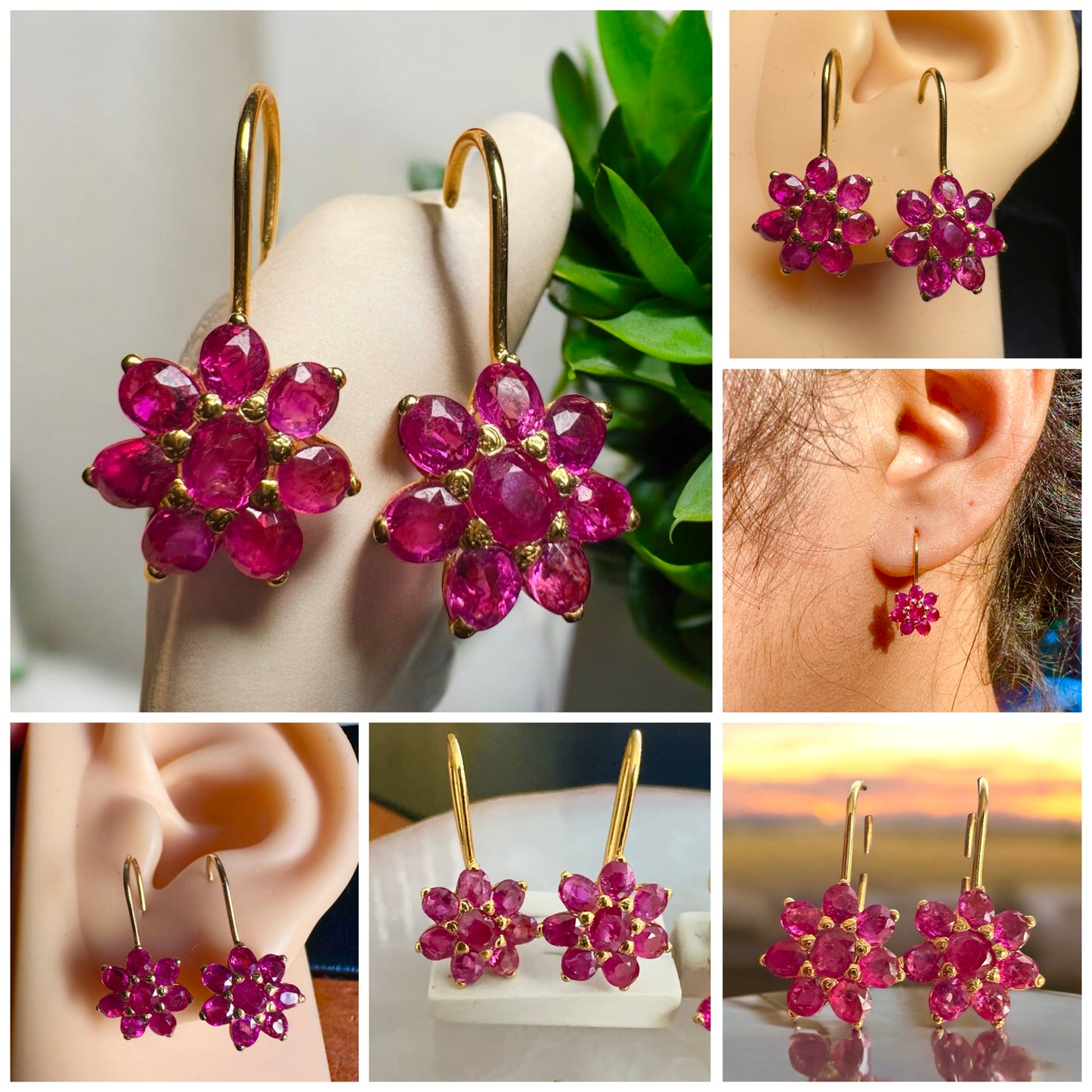 Stunning and Quality Earrings- Featuring Natural Unheated Burmese Ruby (2.752) in 20K Solid Gold.