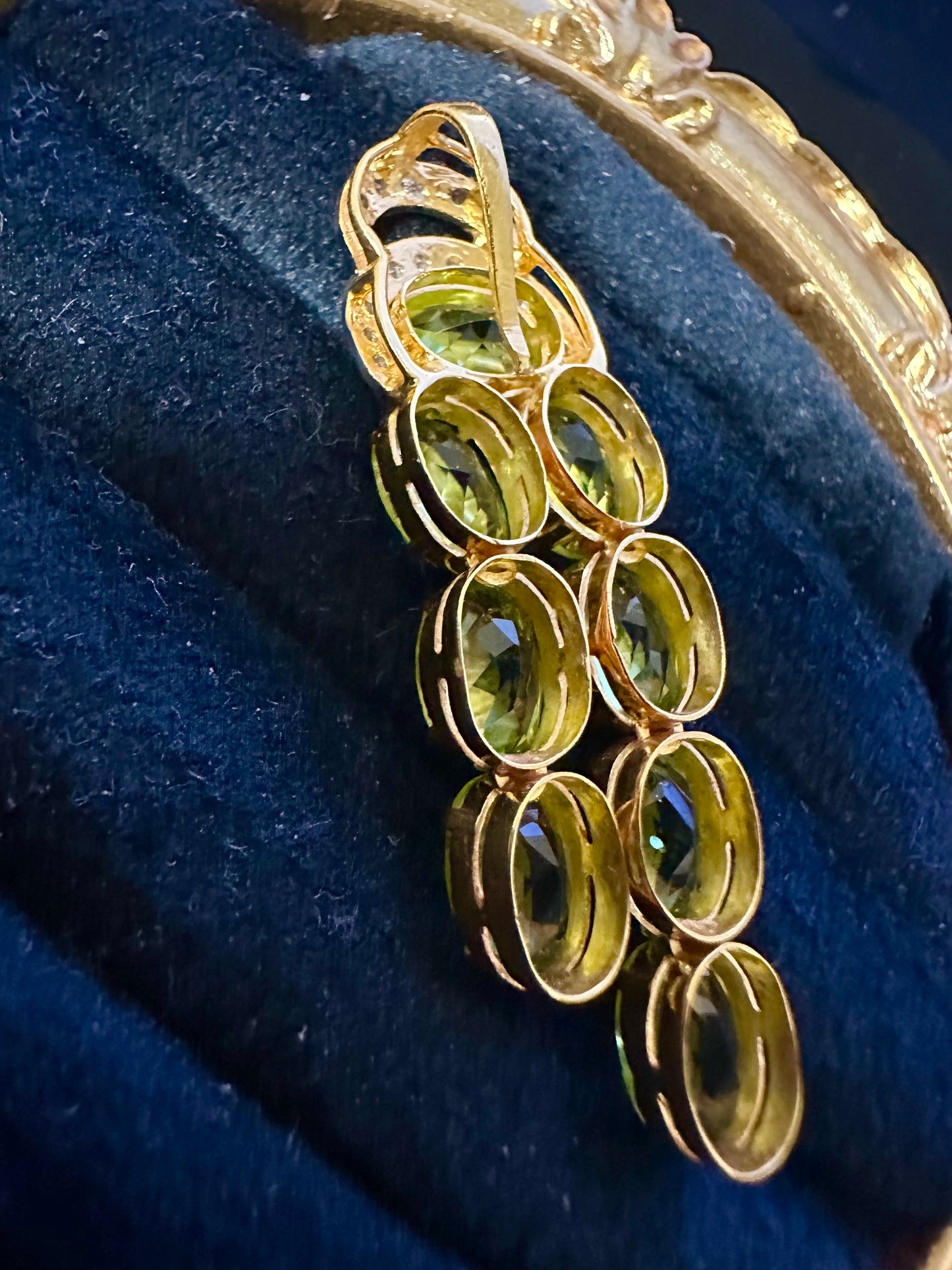 Natural Unheated Burmese Peridot (11 CT) and Natural Diamonds Pendant in 18K Solid Gold