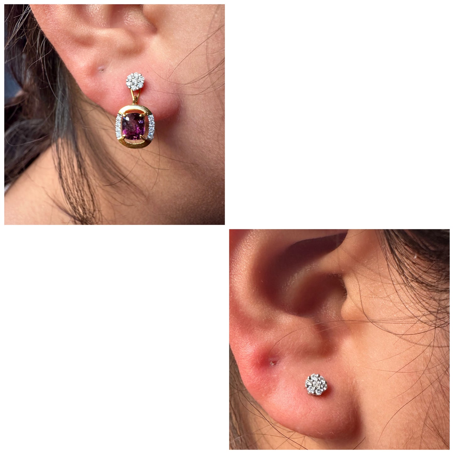 Multi-Way Natural Unheated Burmese Spinel Earrings – Includes Natural Diamond Studs