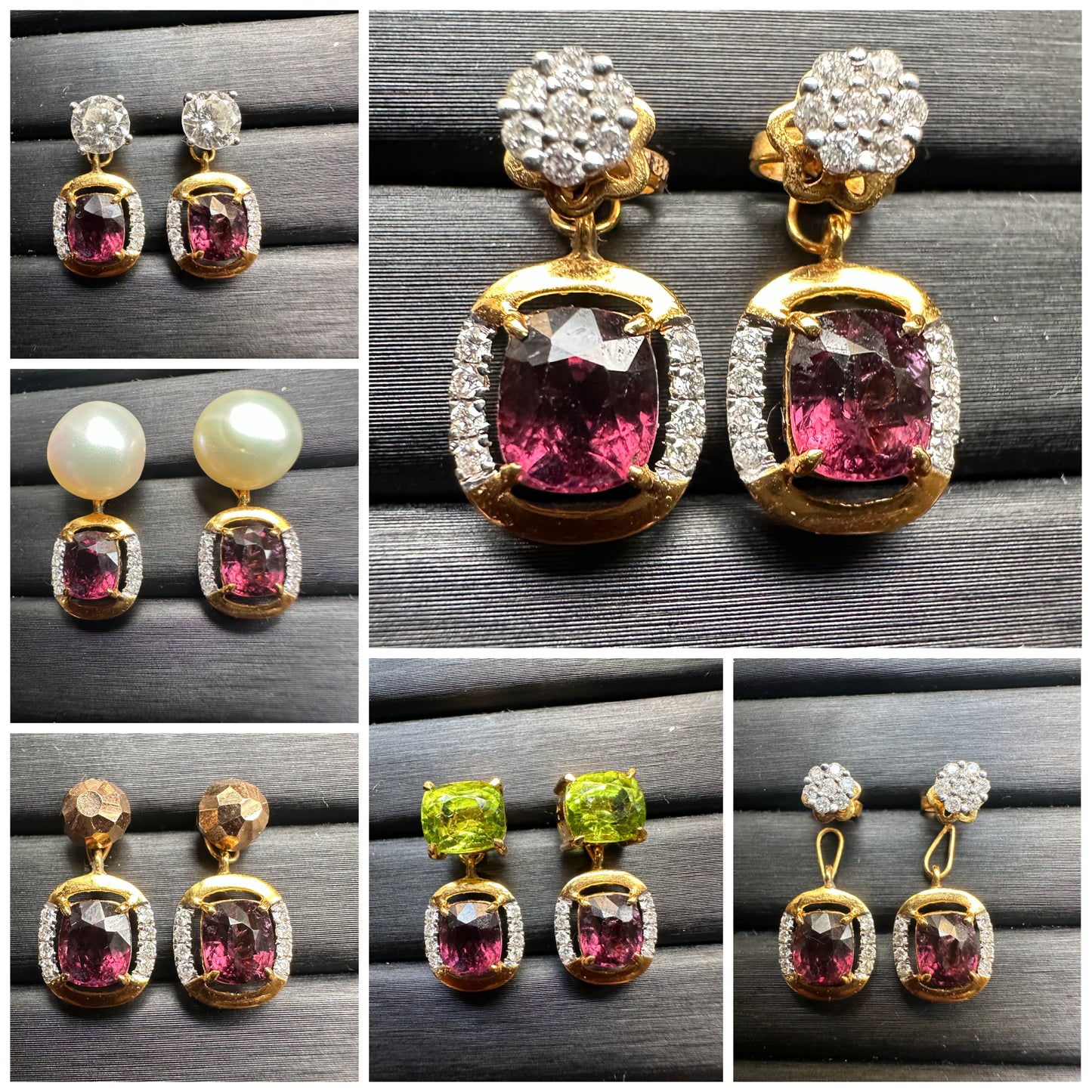 Multi-Way Natural Unheated Burmese Spinel Earrings – Includes Natural Diamond Studs