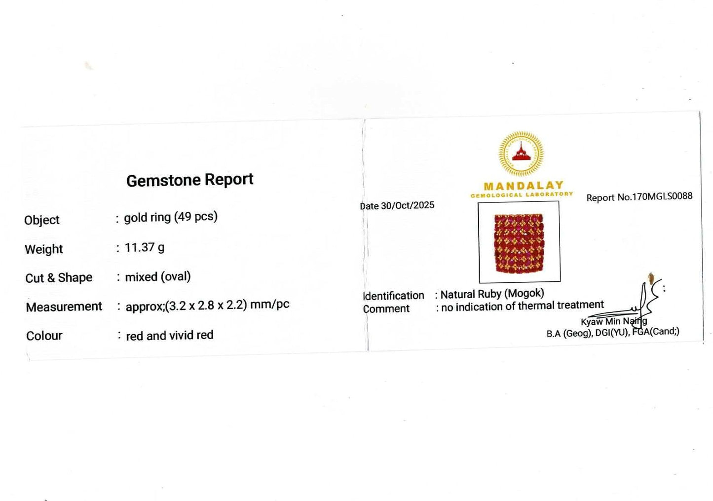 Vintage Style Burmese Unheated Ruby Dome Cluster Ring in 18ct Gold