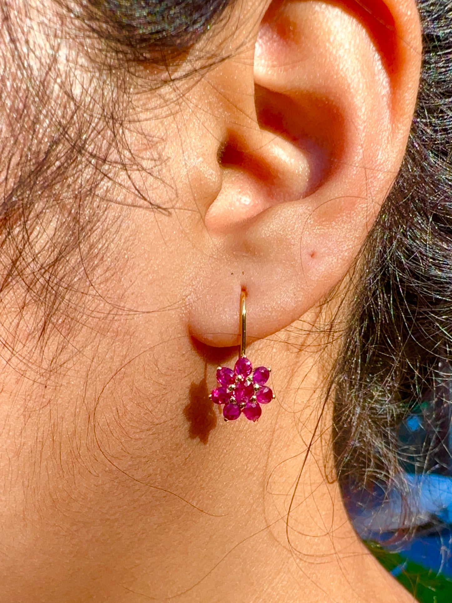 Stunning and Quality Earrings- Featuring Natural Unheated Burmese Ruby (2.752) in 20K Solid Gold.