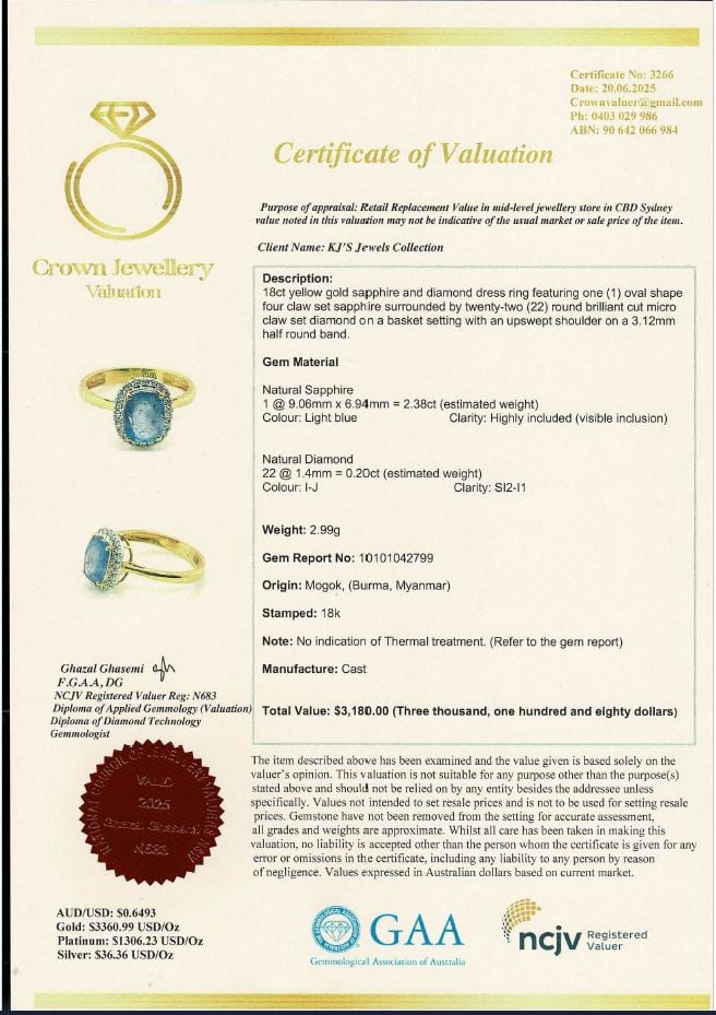 Ocean Mist Sapphire Ring โ Natural, Unheated, Unforgettable