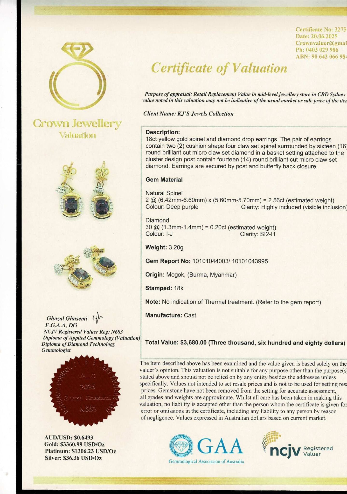Multi-Way Natural Unheated Burmese Spinel Earrings – Includes Natural Diamond Studs