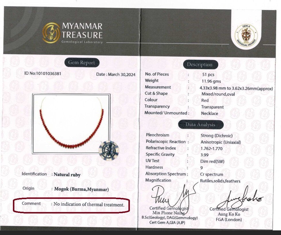 Total 21CT Natural Unheated Burma Ruby necklace/tennis necklace in 20K Gold
