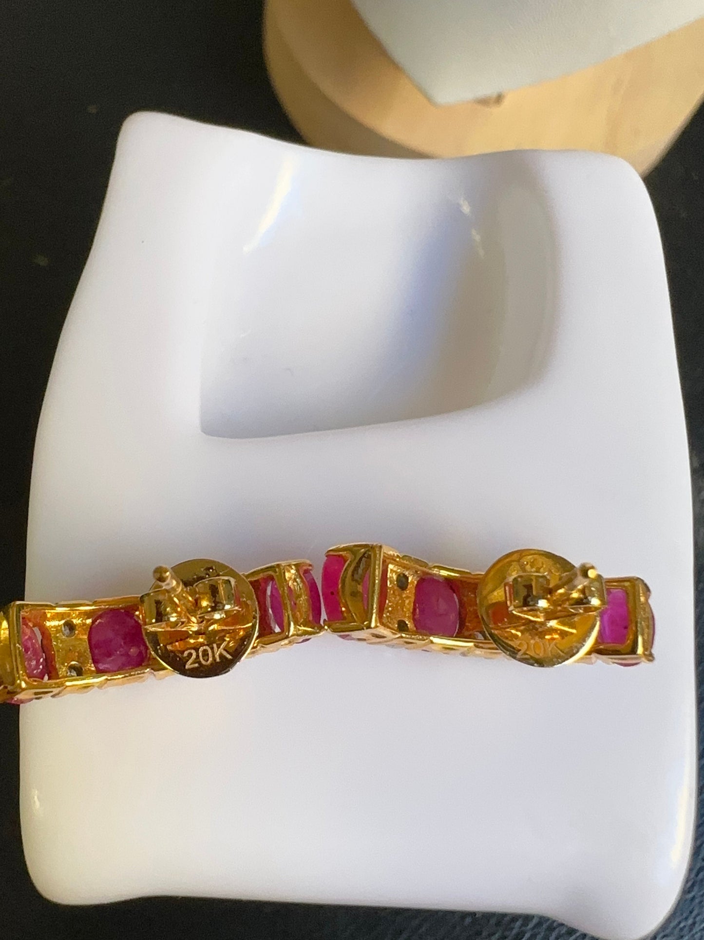 Total 3.63CT Burmese Unheated Rubies and Natural Diamonds Stud Earrings in 20K Solid Gold
