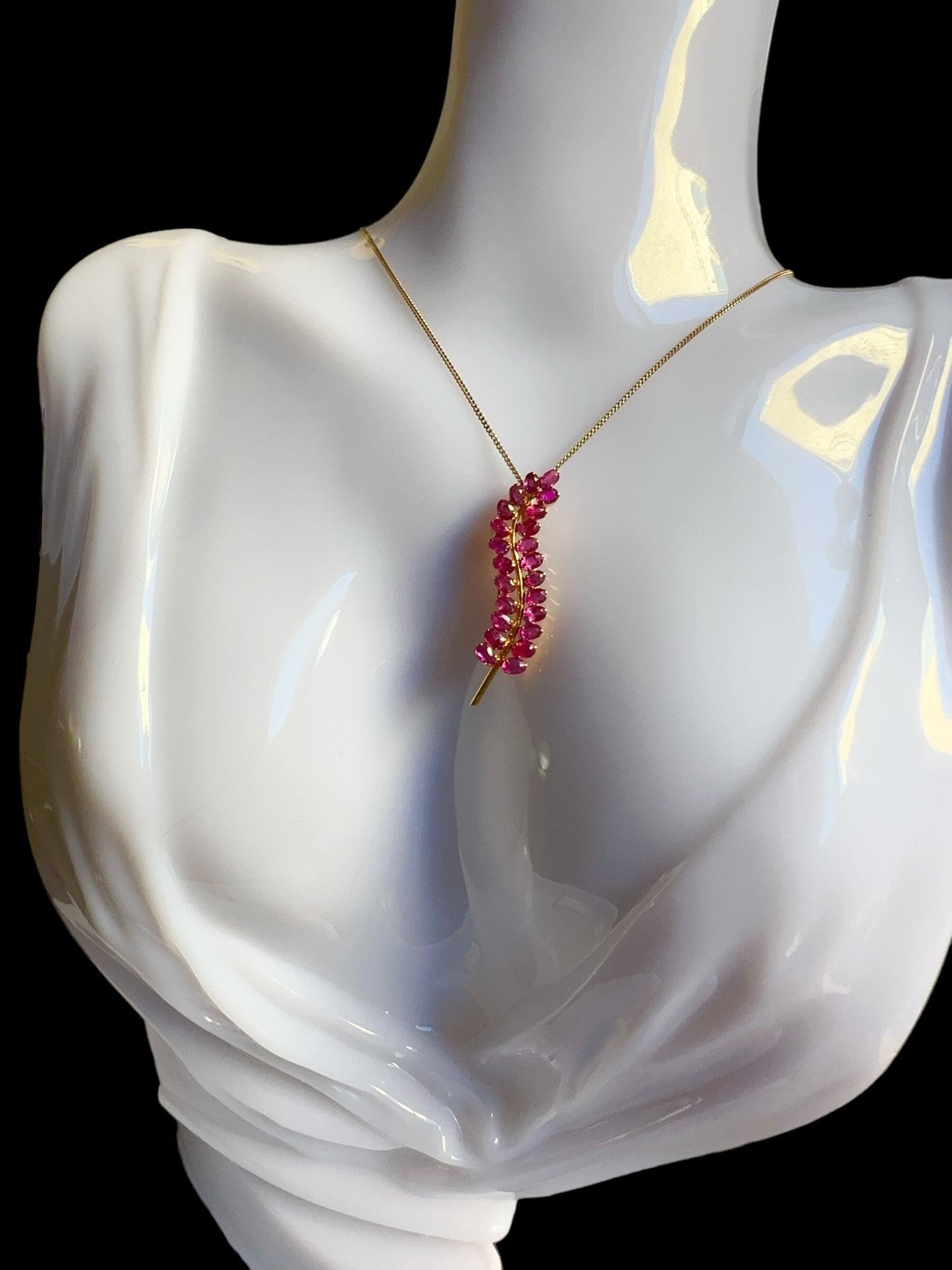 Two Ways (Pendant + Brooch) in Natural Unheated Burma Ruby (total 3.56CT) and 18K Solid Gold