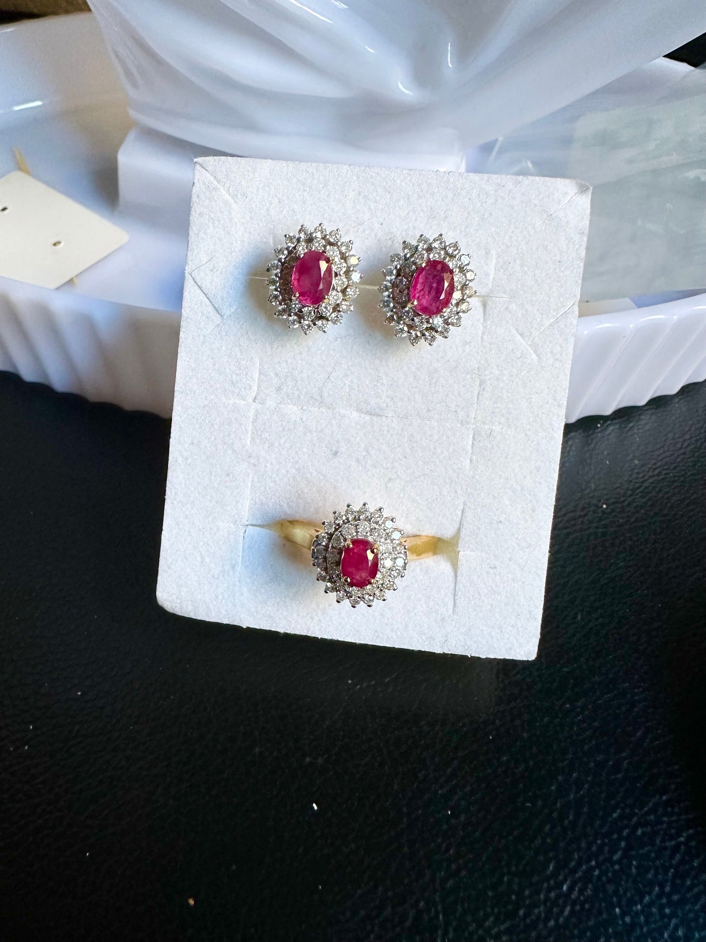 Burmese Natural Unheated Ruby and Natural Diamonds Ring in 20K Solid Gold