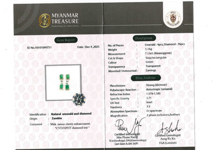 Two-Step Drop Natural Emerald & Diamond Statement Set