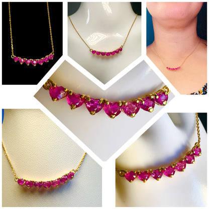 Heart-Shape Natural Unheated Burmese Ruby (2.25 CT) Pendant Necklace in 20K Solid Gold.