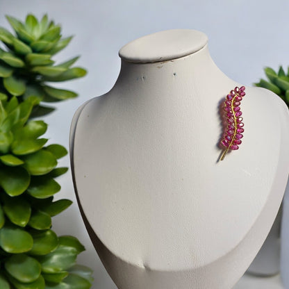 Two Ways (Pendant + Brooch) in Natural Unheated Burma Ruby (total 3.56CT) and 18K Solid Gold