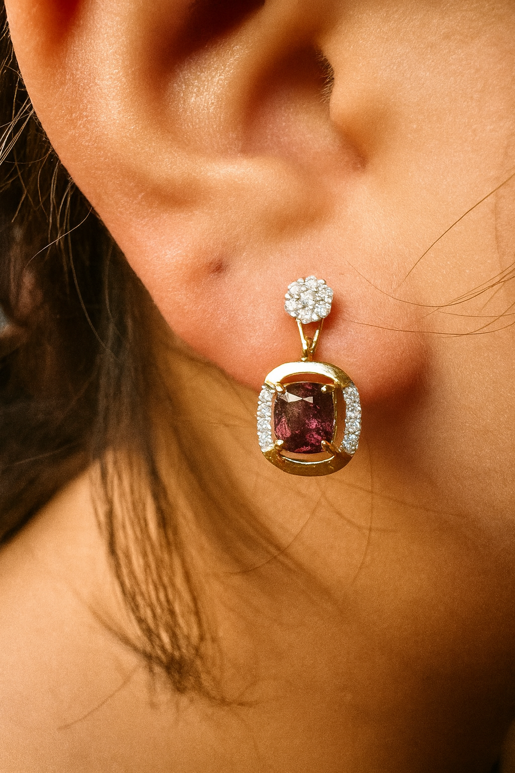 Multi-Way Natural Unheated Burmese Spinel Earrings – Includes Natural Diamond Studs