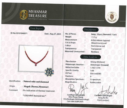 Eternal Red Elegance – Natural Unheated Burmese Ruby, Natural Diamonds & 18K Gold Masterpiece