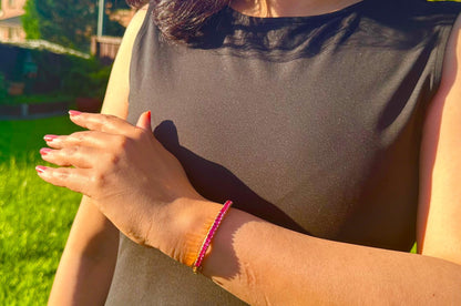 Natural Unheated Burmese Rubies Bangle in 18K Solid Gold