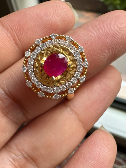 A fine Natural Unheated Burmese Ruby and 20K Solid gold with exceptional craftsmanship