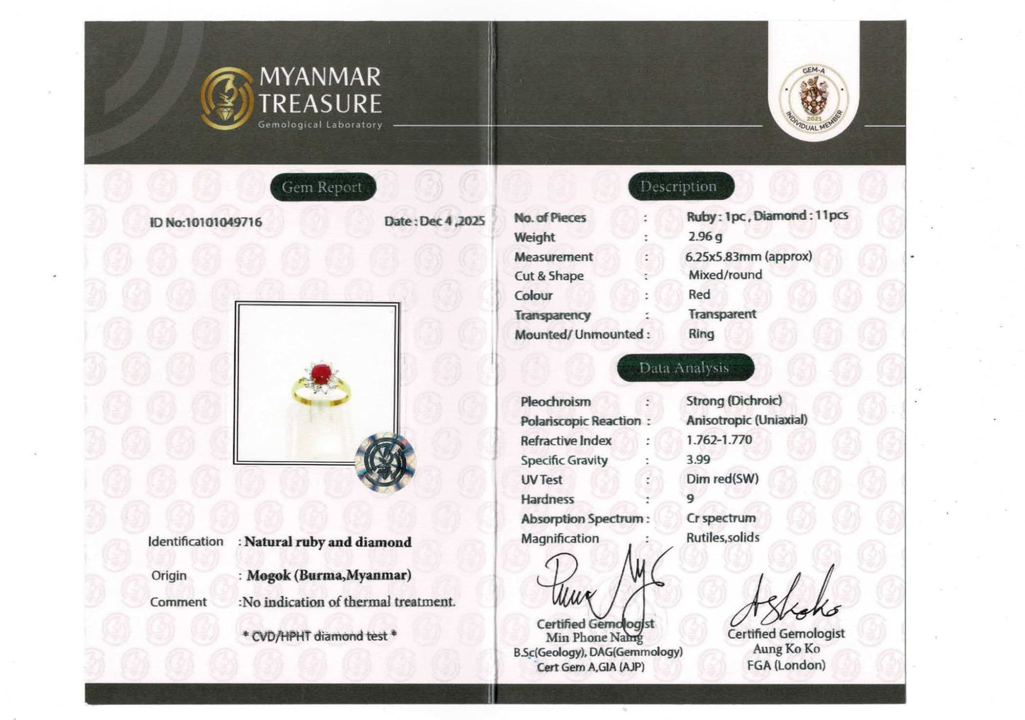 Diana-Inspired Natural Unheated Burmese Ruby (1.28ct) & Diamond Engagement Ring