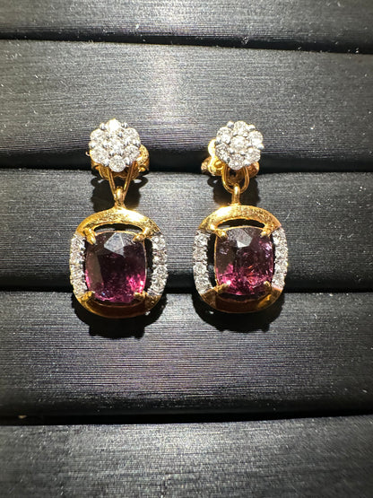 Multi-Way Natural Unheated Burmese Spinel Earrings – Includes Natural Diamond Studs