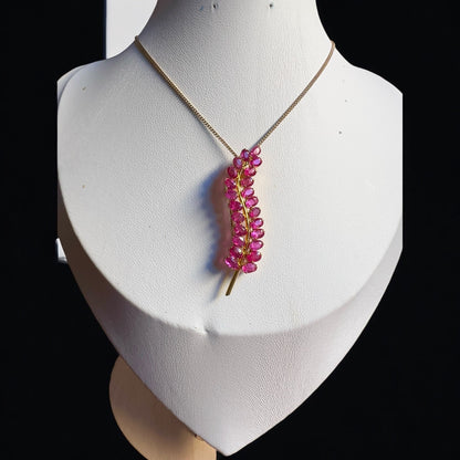 Two Ways (Pendant + Brooch) in Natural Unheated Burma Ruby (total 3.56CT) and 18K Solid Gold