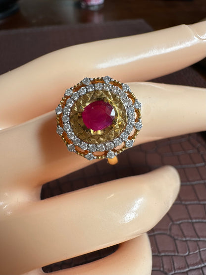 A fine Natural Unheated Burmese Ruby and 20K Solid gold with exceptional craftsmanship