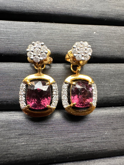 Multi-Way Natural Unheated Burmese Spinel Earrings – Includes Natural Diamond Studs