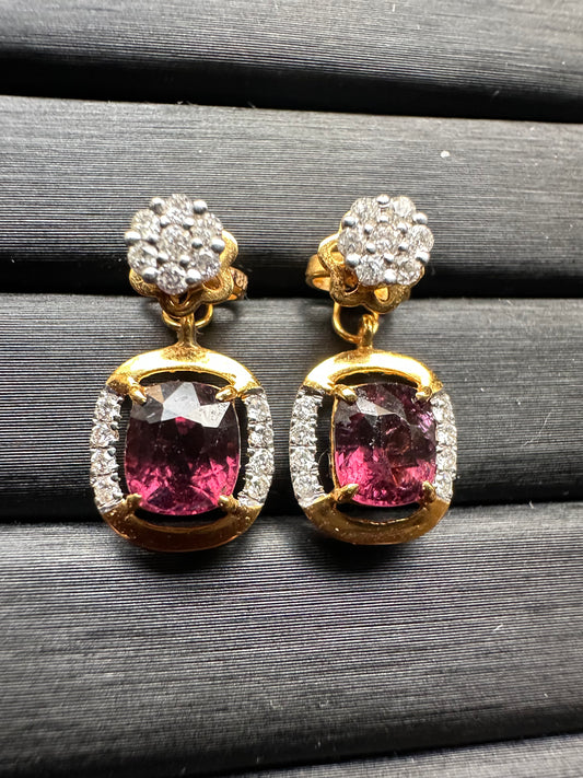 Multi-Way Natural Unheated Burmese Spinel Earrings – Includes Natural Diamond Studs