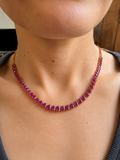Eternal Red Elegance – Natural Unheated Mogok Burmese Ruby (23CT) & 18K Gold Masterpiece