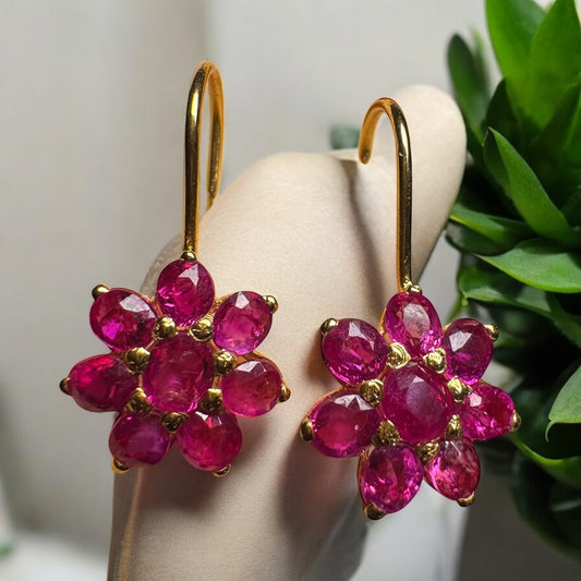 Stunning and Quality Earrings- Featuring Natural Unheated Burmese Ruby (2.752)  in 20K Solid Gold.