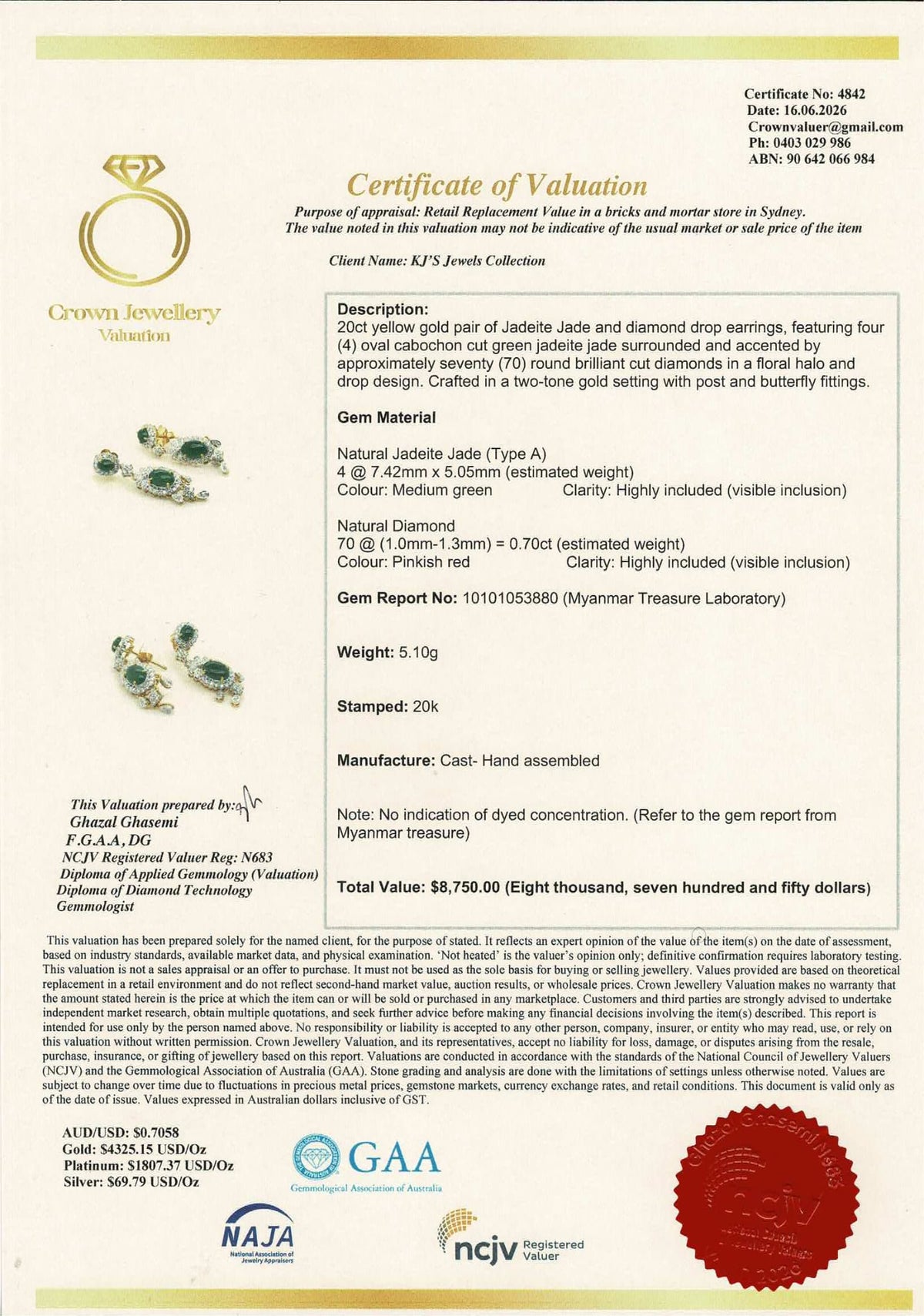 Two Step Drop Earrings Natural Untreated Burmese Jadeite with Diamonds