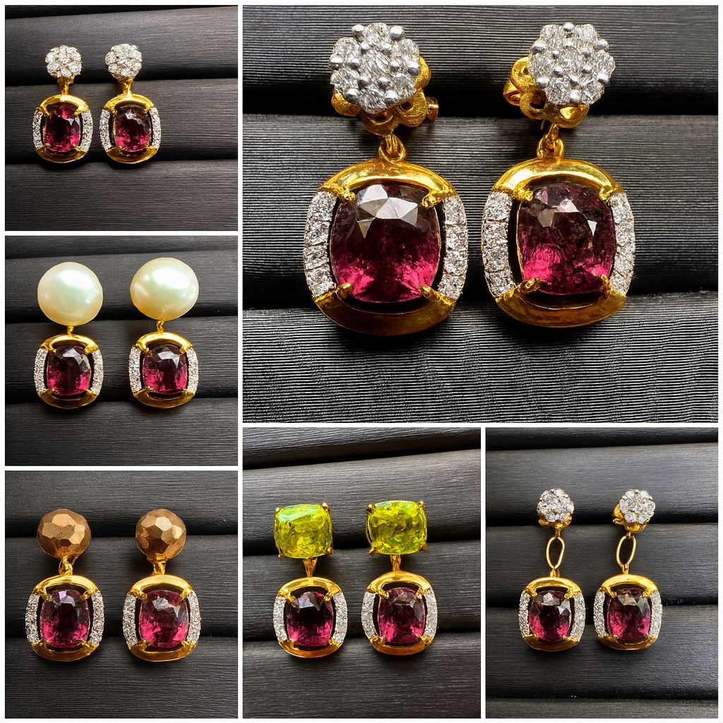 Multi-Way Natural Unheated Burmese Spinel Earrings – Includes Natural Diamond Studs