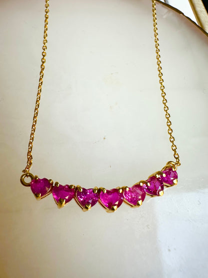 Heart-Shape Natural Unheated Burmese Ruby (2.25 CT) Pendant Necklace in 20K Solid Gold.
