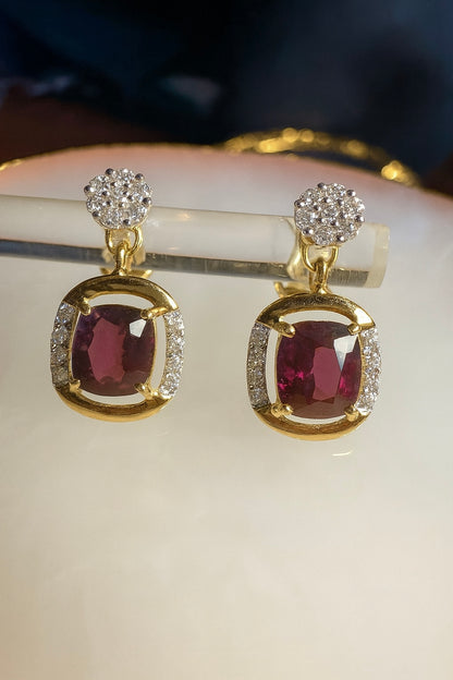 Multi-Way Natural Unheated Burmese Spinel Earrings – Includes Natural Diamond Studs