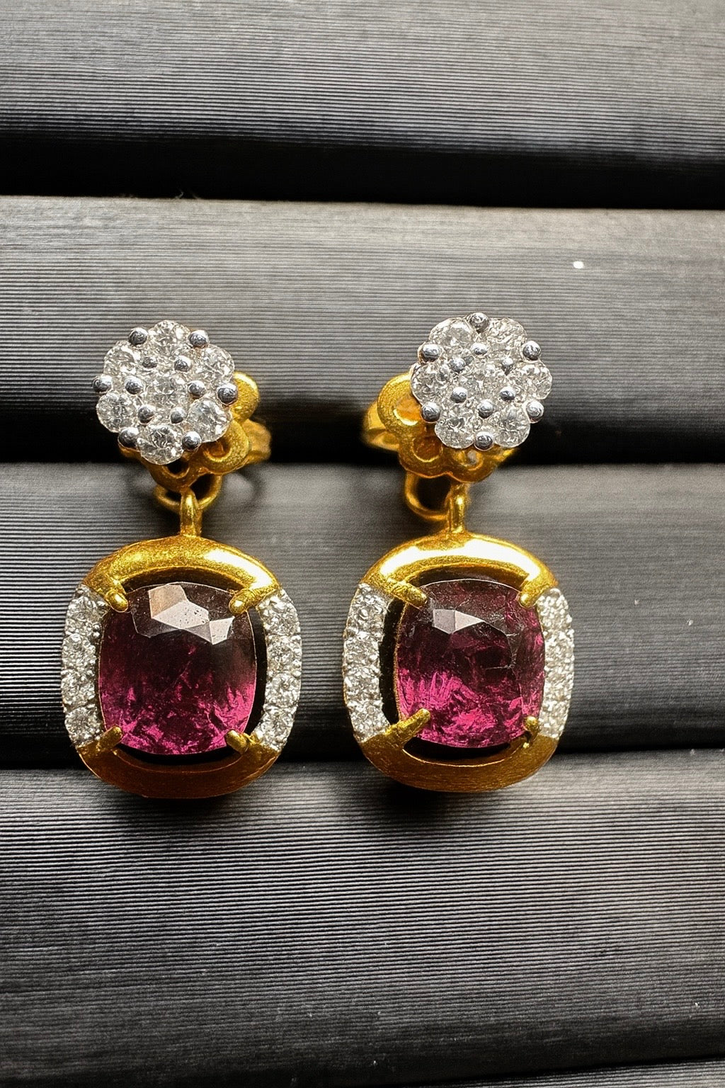 Multi-Way Natural Unheated Burmese Spinel Earrings – Includes Natural Diamond Studs
