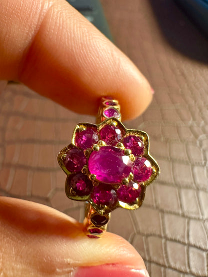 Lotus Blossom Natural Unheated Burmese Ruby (2.5CT) Ring set in 20K Solid Gold.