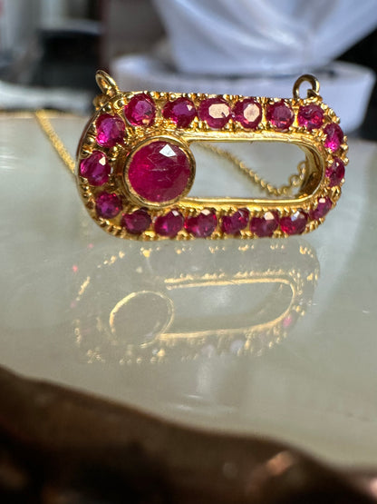 Natural Unheated Burmese Ruby (2.15CT) Pendant Necklace in 20K Solid Gold.