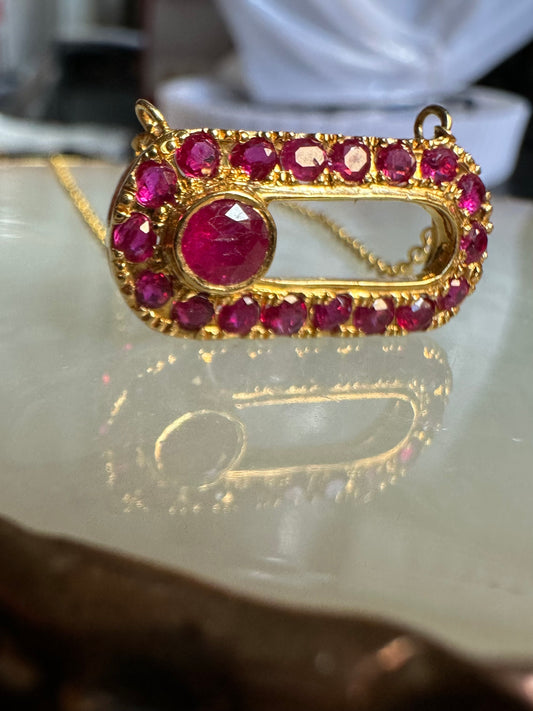 Natural Unheated Burmese Ruby (2.15CT) Pendant Necklace in 20K Solid Gold.