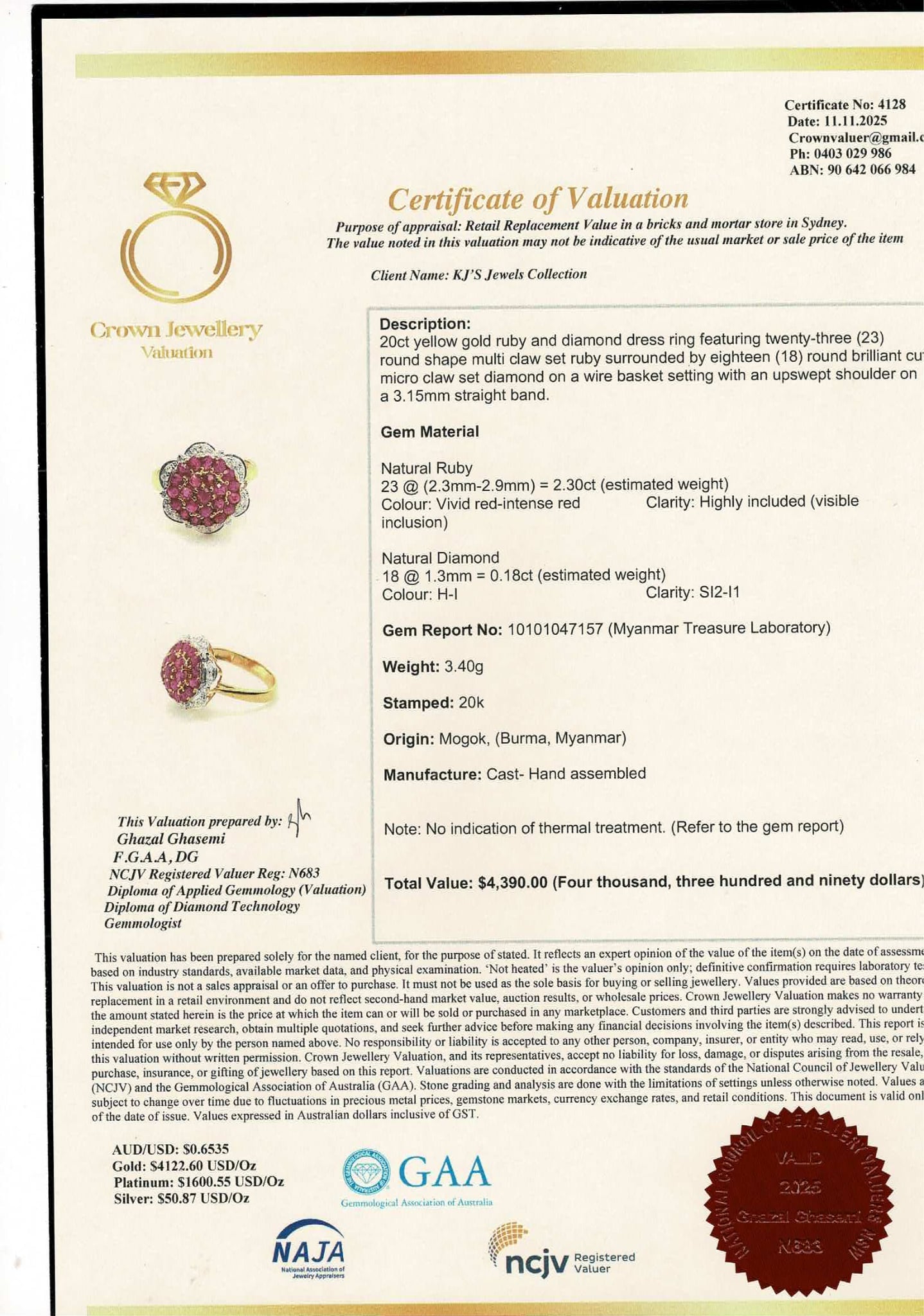 Pigeon Blood-Red Natural Unheated Burmese Ruby Sunburst Cluster Ring | Natural Diamonds | 20K Solid Gold