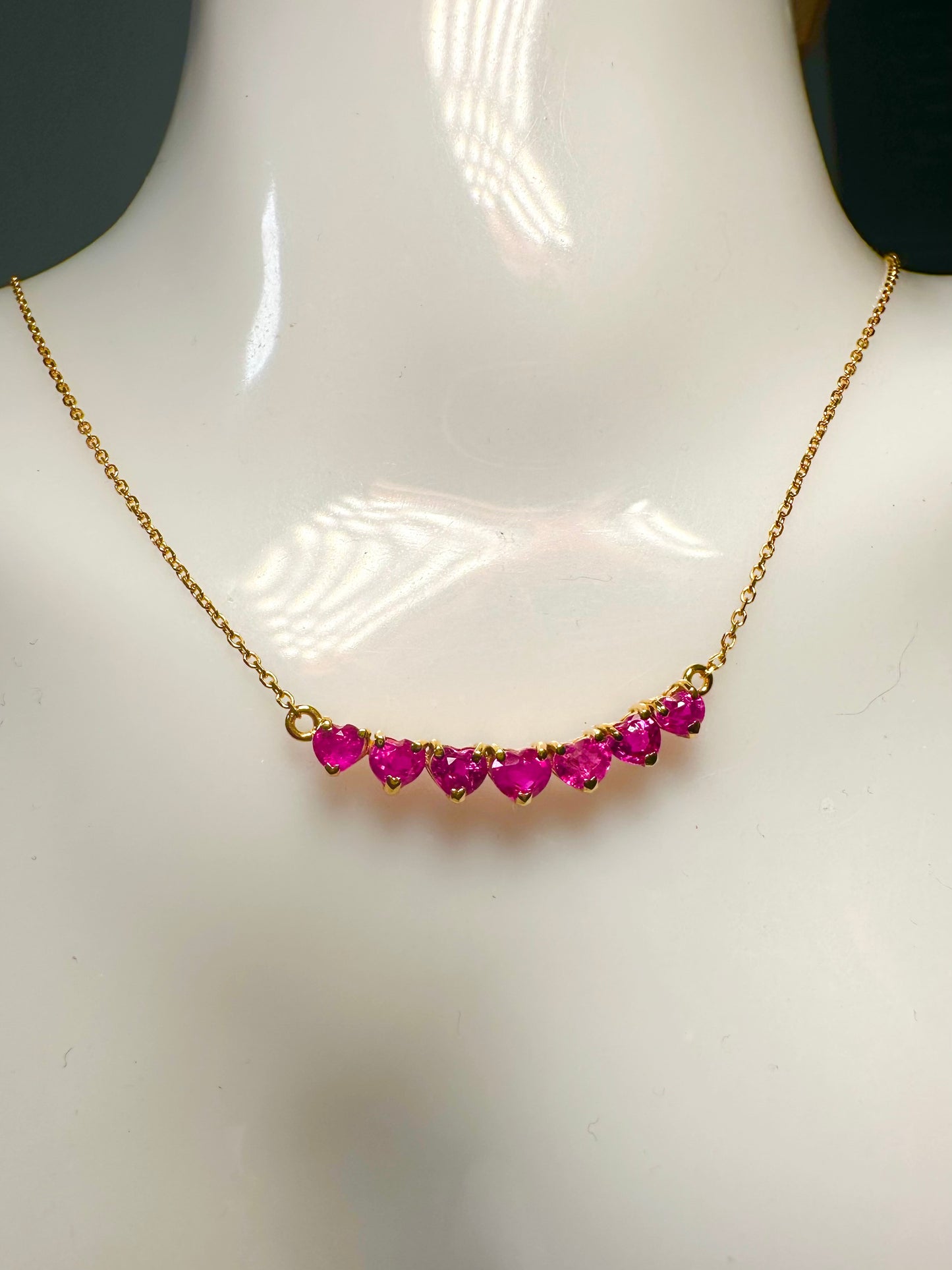 Heart-Shape Natural Unheated Burmese Ruby (2.25 CT) Pendant Necklace in 20K Solid Gold.