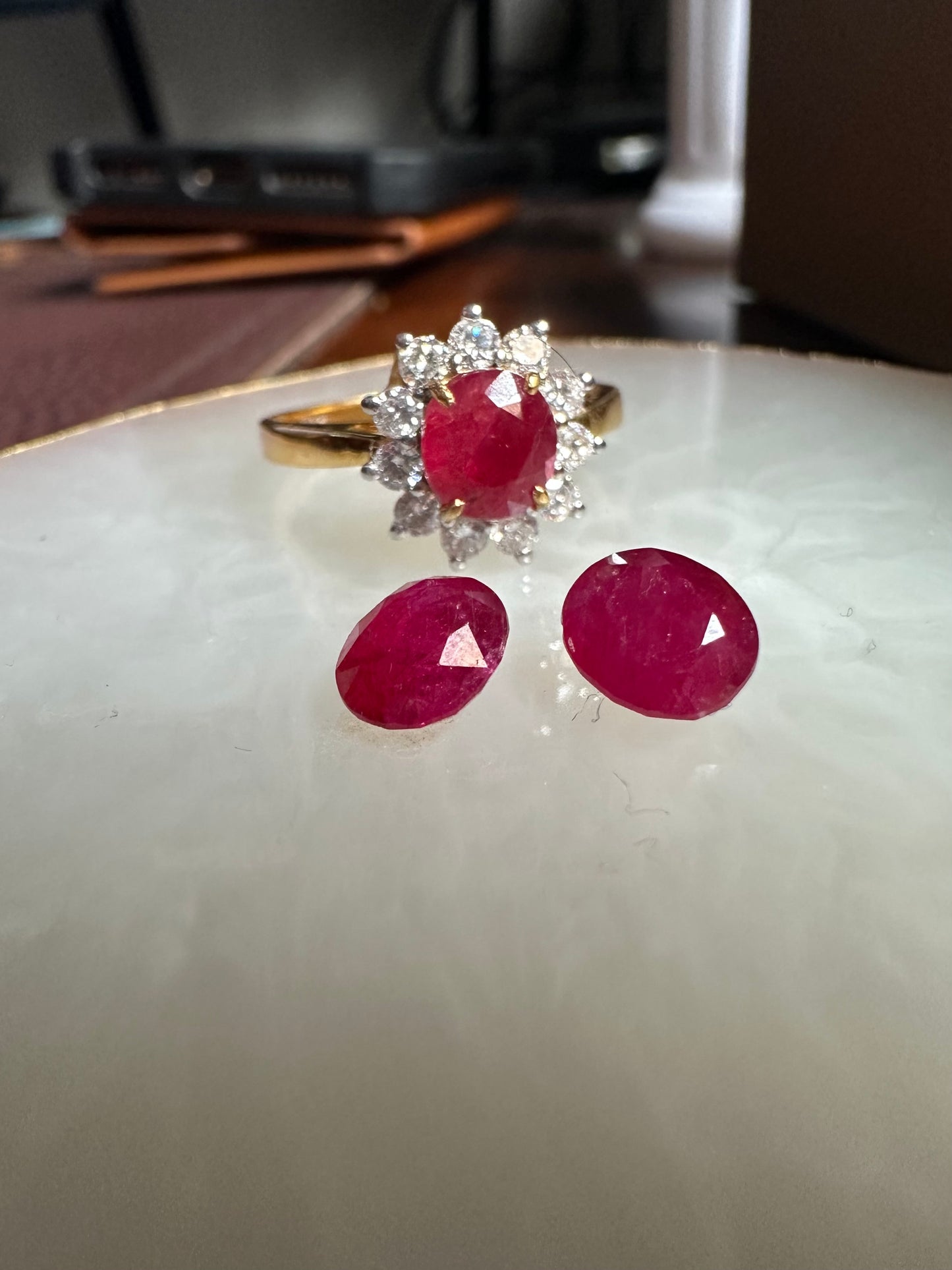 Diana-Inspired Natural Unheated Burmese Ruby (1.28ct) & Diamond Engagement Ring