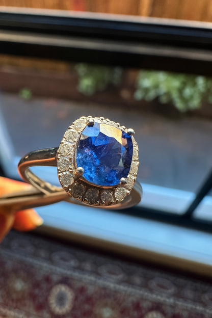 Intense Bright Quality Blue Sapphire Ring – Natural, Unheated, Unforgettable