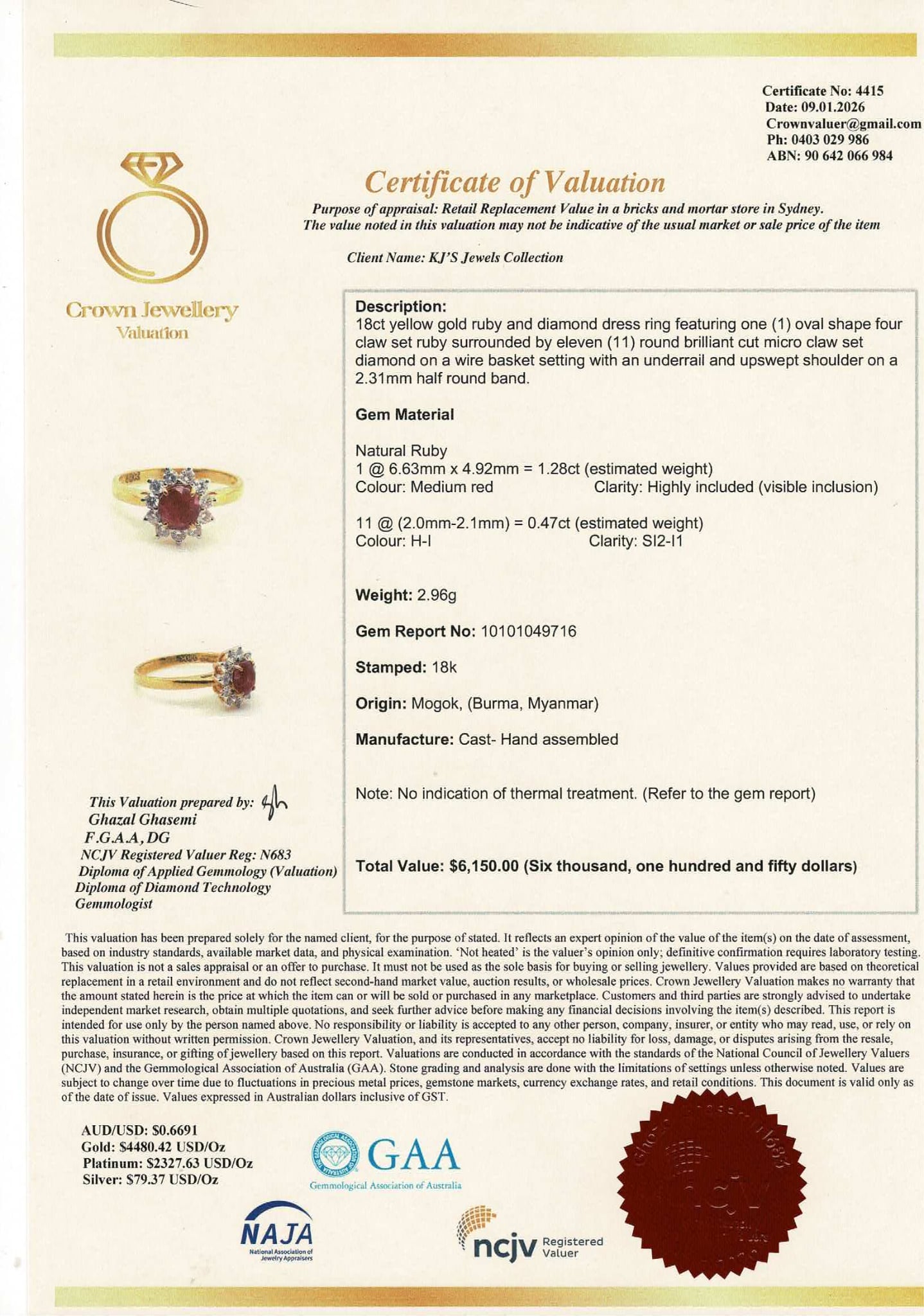 Diana-Inspired Natural Unheated Burmese Ruby (1.28ct) & Diamond Engagement Ring