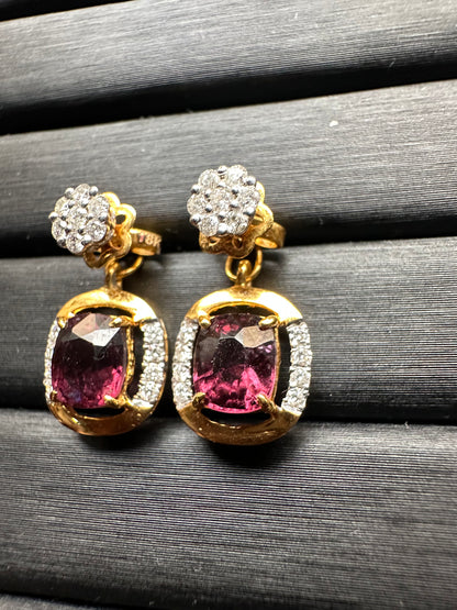 Multi-Way Natural Unheated Burmese Spinel Earrings – Includes Natural Diamond Studs