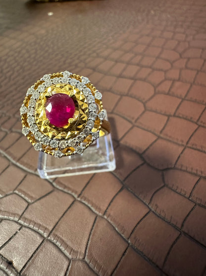 A fine Natural Unheated Burmese Ruby and 20K Solid gold with exceptional craftsmanship